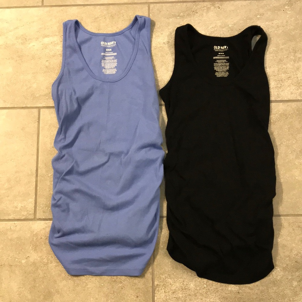 Old Navy long maternity tanks bundle lot ruching